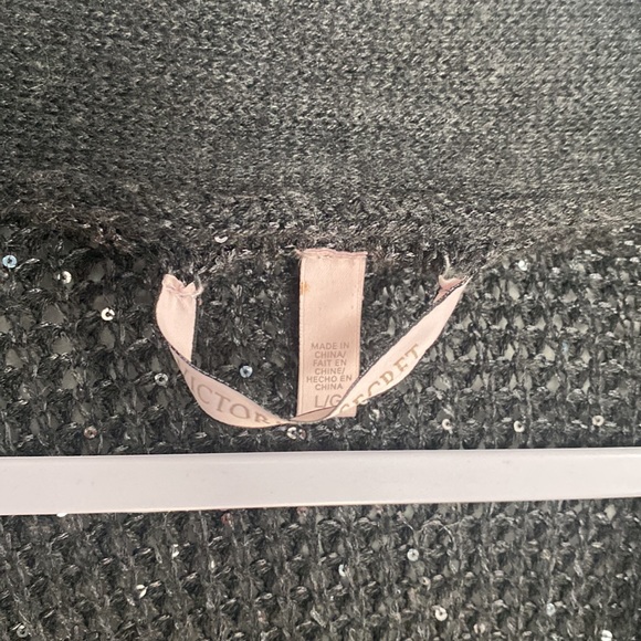 Knit Victorias Secret sparkle sequin robe dark gray L - Picture 2 of 5